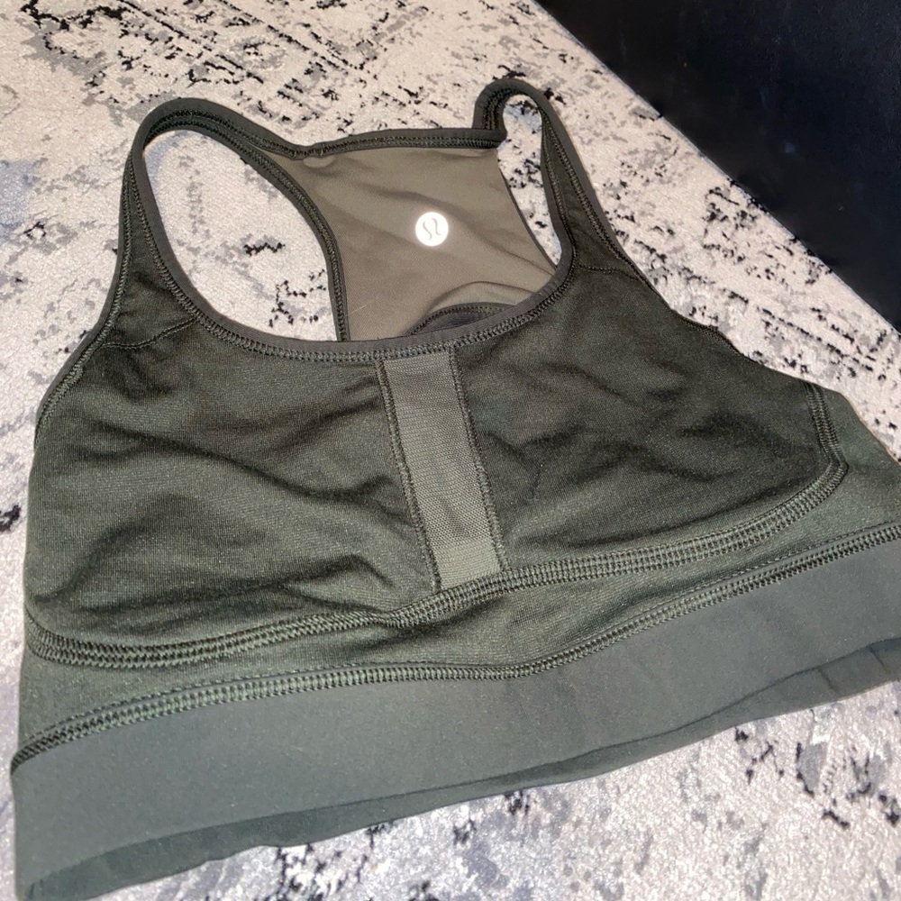 Workout sports bra lululemon olive green small